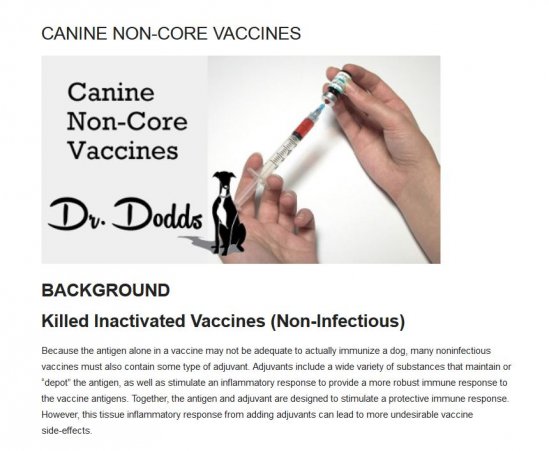 Dr. Dodds Canine Non-Core Vaccines