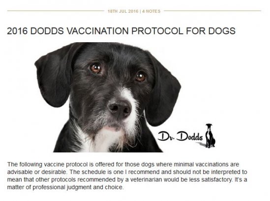 Dr. Dodds Vaccination Protocol 2016 NEW