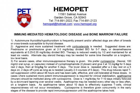 Dr Dodds IMHA Disease and Bone Marrow Failure